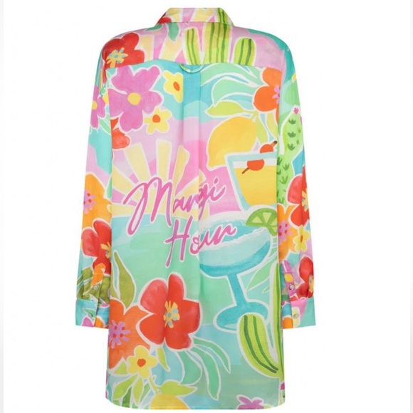 New Spell x Free People Floral Tutti Fruitti XS, S, M Pink Button Shirtdress - Picture 14 of 15